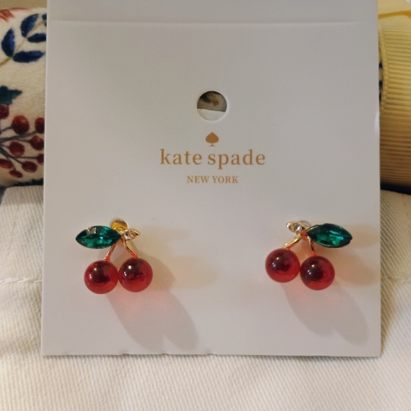 Kate Spade Red Cherry 🍒 Earrings - Picture 3 of 5